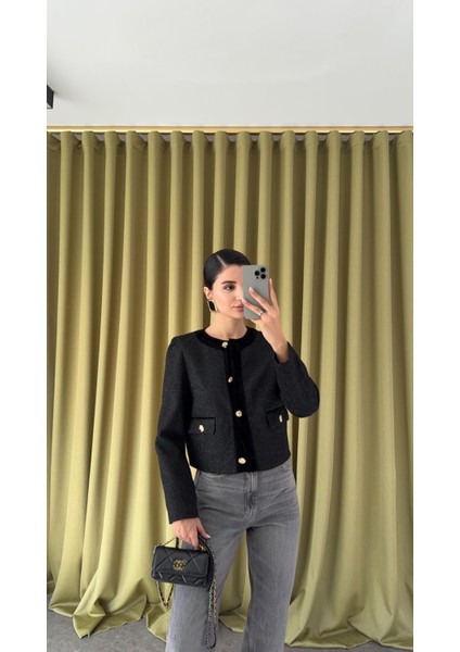 Gold Düğmeli Simli Ceket