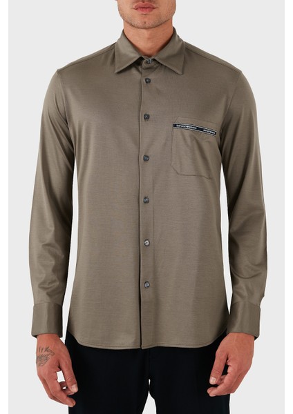 Logolu Pamuklu Regular Fit Klasik Yaka Gömlek Erkek Gömlek EM003055 AF10761 U6189