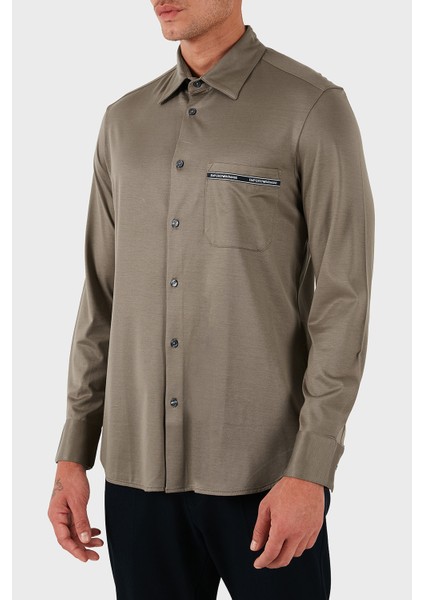 Logolu Pamuklu Regular Fit Klasik Yaka Gömlek Erkek Gömlek EM003055 AF10761 U6189 fırsatları