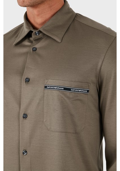 Logolu Pamuklu Regular Fit Klasik Yaka Gömlek Erkek Gömlek EM003055 AF10761 U6189 indirimleri