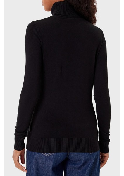 Tn Melanie Taşlı Üçgen Logo Regular Fit Balıkçı Yaka Kazak W5BR39Z2NQ2 Bayan Kazak W5BR39 Z2NQ2 Jblk modelleri