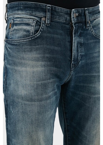 Streç Pamuklu Regular Fit Normal Bel Düz Paça Jeans Erkek Kot Pantolon 50544609 413