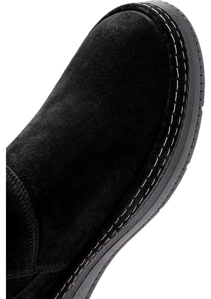 Kadın Siyah Süet Deri Teddy Bot 25WFD130410