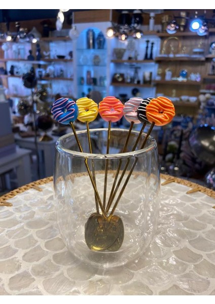 Altın Donut Desen 6'lı Kahve/çay Kaşık