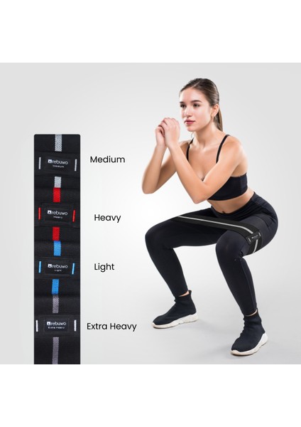 Medium Squat Direnç Bandı 35X8 cm Kaymaz Fitness Egzersiz Lastiği – Siyah & Açık Gri modelleri