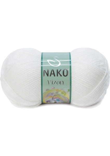 5 Adet Vizon Premium Akrilik El Örgü İpi Yünü Renk No : 208 Beyaz fiyatları