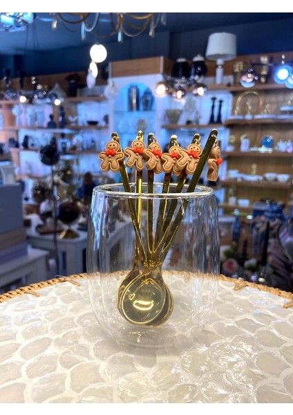 Altın Kurabiye Desen 6'lı Kahve/çay Kaşık