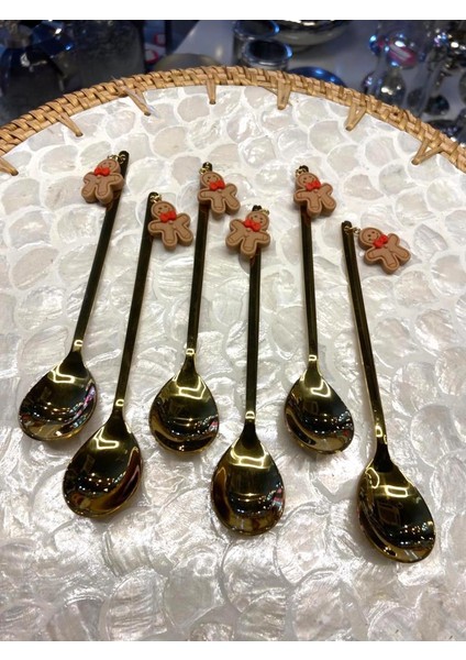 Altın Kurabiye Desen 6'lı Kahve/çay Kaşık fiyatları
