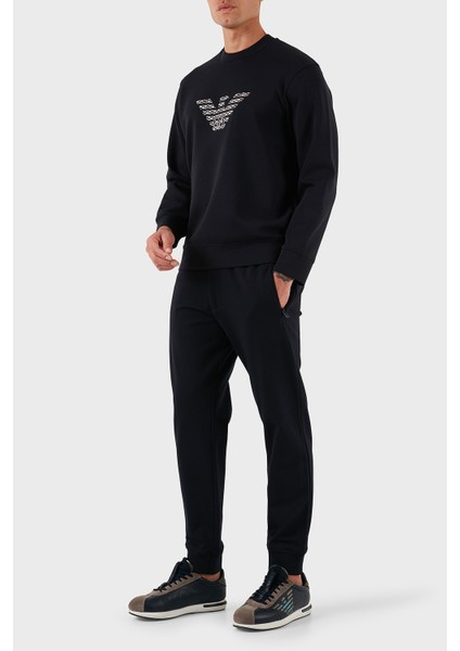 Logo Işlmeli Streç Pamuklu Regular Fit Bisiklet Yaka Sweat Erkek Sweat EM002906 AF10013 MB369 fiyatları