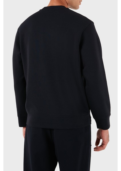 Logo Işlmeli Streç Pamuklu Regular Fit Bisiklet Yaka Sweat Erkek Sweat EM002906 AF10013 MB369 modelleri