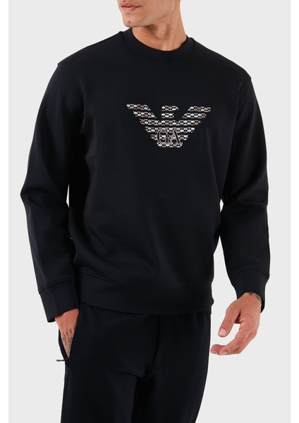 Logo Işlmeli Streç Pamuklu Regular Fit Bisiklet Yaka Sweat Erkek Sweat EM002906 AF10013 MB369 indirimleri