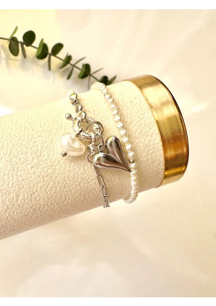 Kalpli Charm Inci ve Zincirli Bileklik fırsatları
