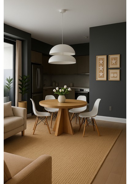 Yıldız Model 90 Çaplı 75 cm Yükseklikli (36 mm Kalın Kenarlı) (Sandalye Yok) Yuvarlak Yemek Masası indirimleri