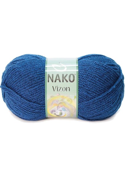 5 Adet Vizon Premium Akrilik El Örgü İpi Yünü Renk No : 517 Orta Mavi fiyatları