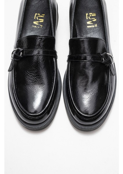 Galea Siyah Rugan Tokalı Hakiki Deri Kadın Loafer Ayakkabı fiyatları