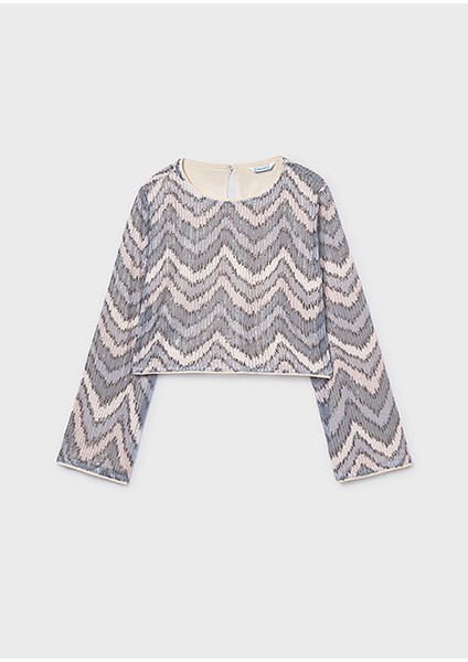 Gri Kız Çocuk Pullu Bluz 7031