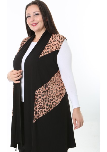 Kadın Likralı Desenli Büyük Beden Yelek modelleri