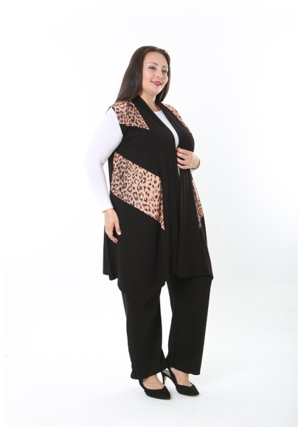 Kadın Likralı Desenli Büyük Beden Yelek fırsatları