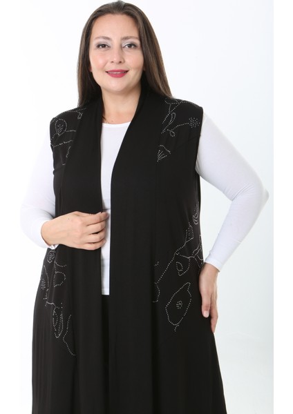 Kadın Likralı Taşlı Büyük Beden Yelek modelleri