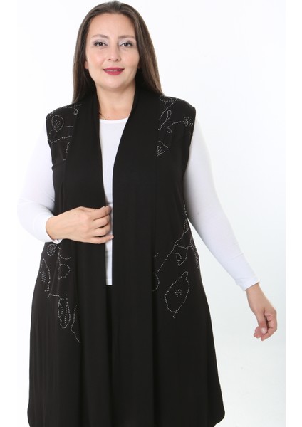 Kadın Likralı Taşlı Büyük Beden Yelek fırsatları