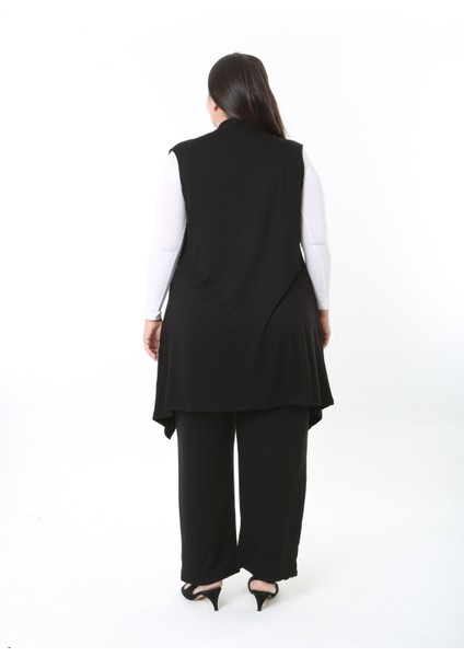 Kadın Likralı Taşlı Büyük Beden Yelek