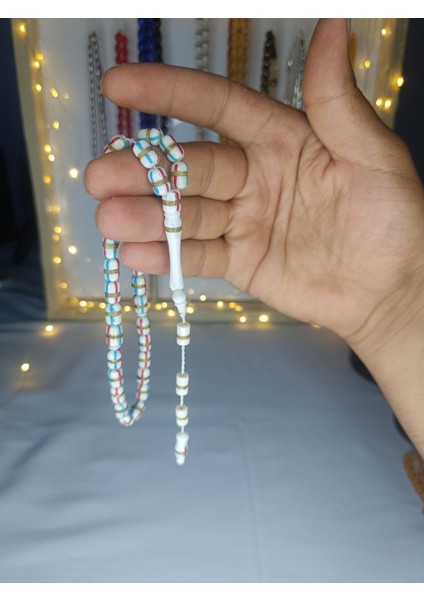 Firuze ve Mercan Işlemeli Mineli Deve Kemiği Tesbih modelleri