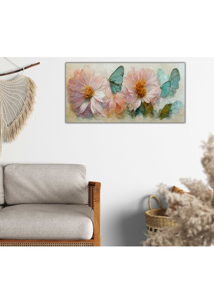 Dekoratif Çiçek Kelebek Kanvas Tablo fiyatları