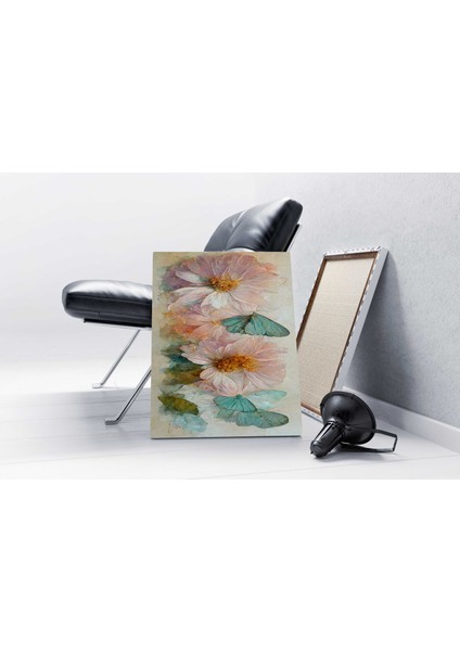 Dekoratif Çiçek Kelebek Kanvas Tablo modelleri