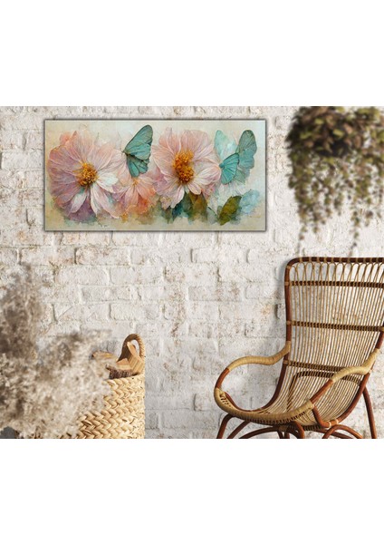 Dekoratif Çiçek Kelebek Kanvas Tablo fırsatları