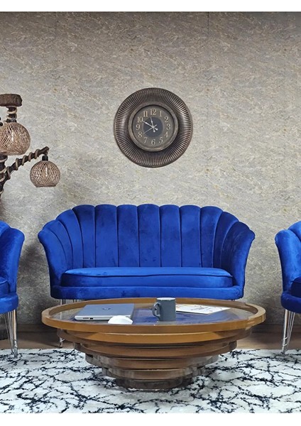 Istiridye Takım Krom Kaplama Telli Ayak Çay Seti Koltuk Takımı Mavi Renk 110 x 48 Boyut/ebat fiyatları