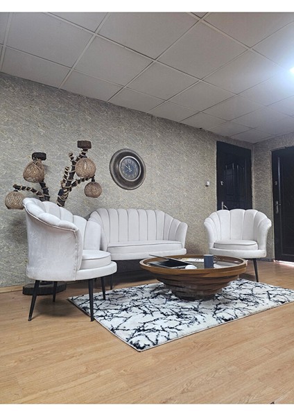 Istiridye Takım Siyah Boyalı Sivriltme Ayak Çay Seti Koltuk Takımı Krem Renk 110 x 48 Boyut/ebat modelleri