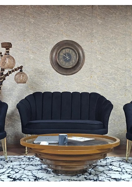 Istiridye Takım Gold Kaplama Telli Ayak Çay Seti Koltuk Takımı Siyah Renk 110 x 48 Boyut/ebat fiyatları