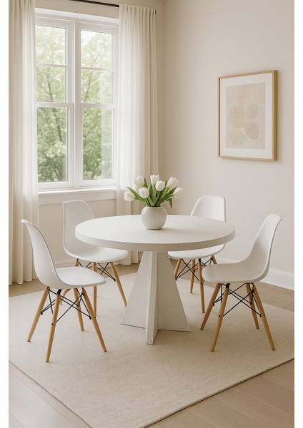 Yıldız Model 90 Çaplı 75 cm Yükseklikli (36 mm Kalın Kenarlı) (Sandalye Yok) Yuvarlak Yemek Masası indirimleri