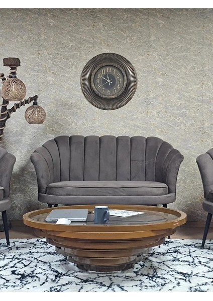 Istiridye Takım Siyah Boyalı Sivriltme Ayak Çay Seti Koltuk Takımı Kahverengi Renk 110 x 48 Boyut/ebat fiyatları