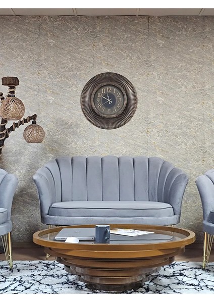 Istiridye Takım Gold Kaplama Telli Ayak Çay Seti Koltuk Takımı Gri Renk 110 x 48 Boyut/ebat fiyatları