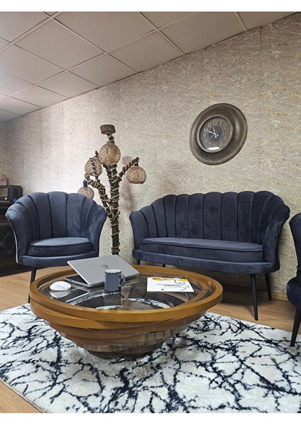 Istiridye Takım Siyah Boyalı Sivriltme Ayak Çay Seti Koltuk Takımı Füme Renk 110 x 48 Boyut/ebat fırsatları