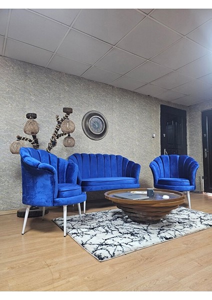 Istiridye Takım Beyaz Boyalı Sivriltme Ayak Çay Seti Koltuk Takımı Mavi Renk 110 x 48 Boyut/ebat modelleri