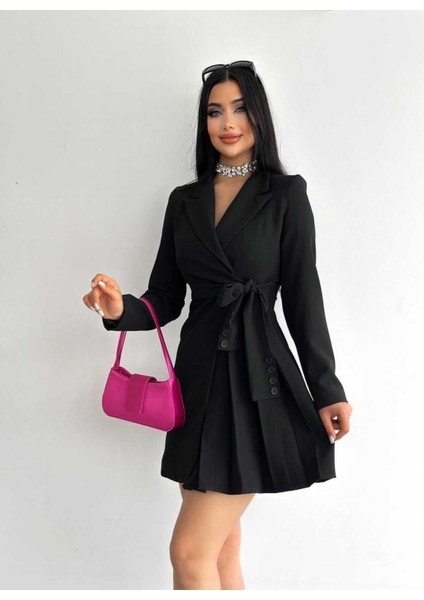 Yan Pileli Düğme Detaylı Ceket Elbise fiyatları
