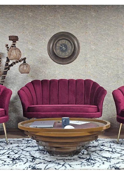 Istiridye Takım Gold Kaplama Sivriltme Ayak Çay Seti Koltuk Takımı Bordo Renk 110 x 48 Boyut/ebat fiyatları