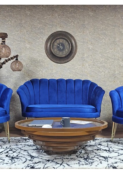 Istiridye Takım Gold Kaplama Telli Ayak Çay Seti Koltuk Takımı Mavi Renk 110 x 48 Boyut/ebat fiyatları