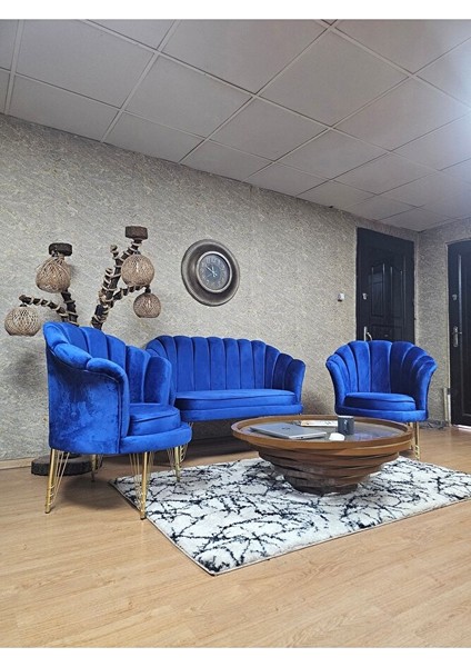 Istiridye Takım Gold Kaplama Telli Ayak Çay Seti Koltuk Takımı Mavi Renk 110 x 48 Boyut/ebat modelleri