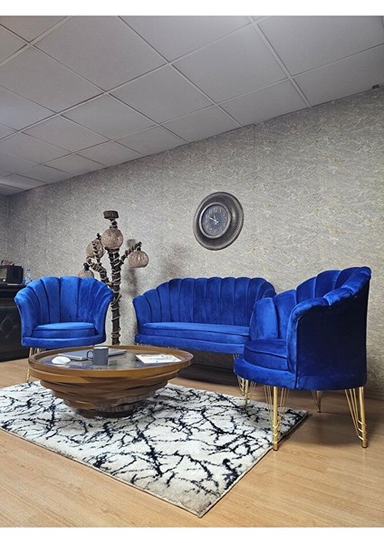 Istiridye Takım Gold Kaplama Telli Ayak Çay Seti Koltuk Takımı Mavi Renk 110 x 48 Boyut/ebat fırsatları