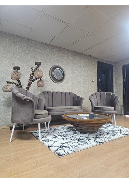 Istiridye Takım Beyaz Boyalı Sivriltme Ayak Çay Seti Koltuk Takımı Kahverengi Renk 110 x 48 Boyut/ebat modelleri