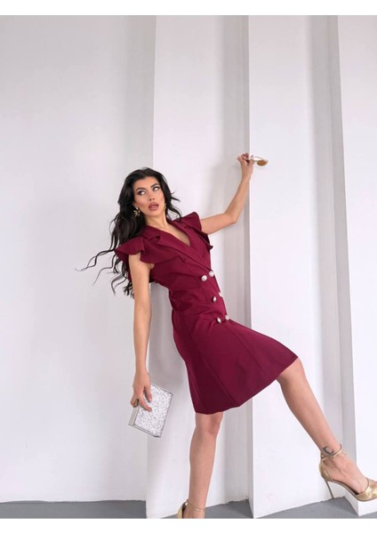 Fırfır Yaka Ceket Elbise fırsatları