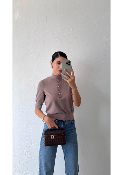 Vizon Düğmeli Triko