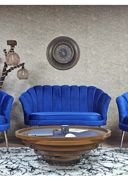 Istiridye Takım Krom Kaplama Sivriltme Ayak Çay Seti Koltuk Takımı Mavi Renk 110 x 48 Boyut/ebat fiyatları