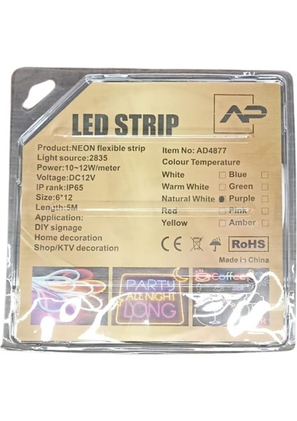 Ap Neon LED - 12VOLT 5 Metre Gün Işığı - AD4877 modelleri