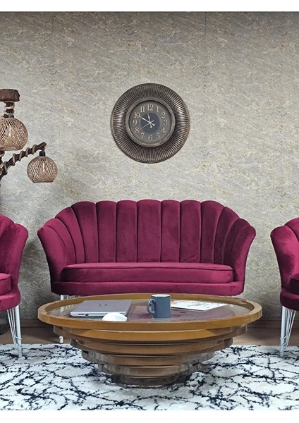 Istiridye Takım Beyaz Boyalı Telli Ayak Çay Seti Koltuk Takımı Bordo Renk 110 x 48 Boyut/ebat fiyatları