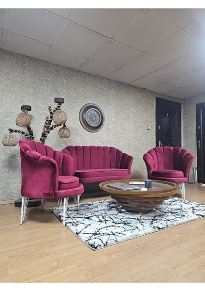 Istiridye Takım Beyaz Boyalı Telli Ayak Çay Seti Koltuk Takımı Bordo Renk 110 x 48 Boyut/ebat modelleri
