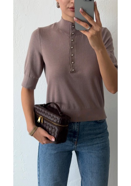 Vizon Düğmeli Triko modelleri